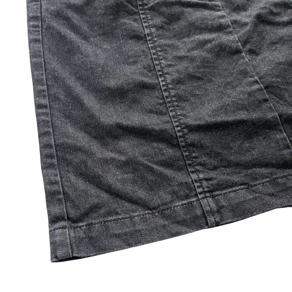 Talbots Womens Sz 2 Petites Black Gray Dark Wash Denim Stretch Pencil Jean Skirt